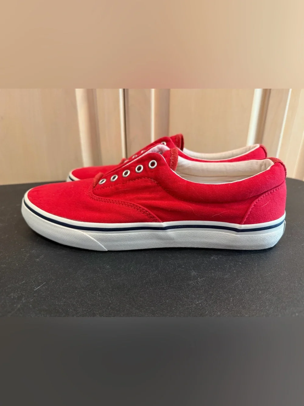 Polo by Ralph Lauren Red Canvas Boat or Deck Shoes Sz. 9